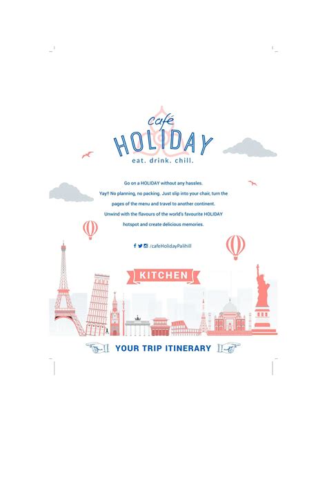 Menu of Cafe Holiday, Pali Hill, Bandra West, Mumbai