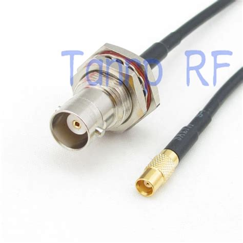 6in MCX Female Jack To BNC Female With Nut Bulkhead RF Connector