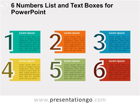 6 Numbers List And Text Boxes For PowerPoint PresentationGO