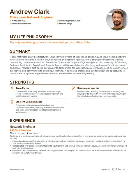 Successful Entry Level Network Engineer Resume Examples And Writing