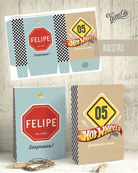 Kit imprimible Hot Wheels para imprimir decoración de cumpleaños