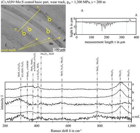 Topography Of The Wear Track At Cr Al N Mo S Coated Basic Part And