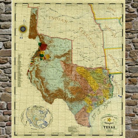 Republic Of Texas Map Framed - Printable Maps