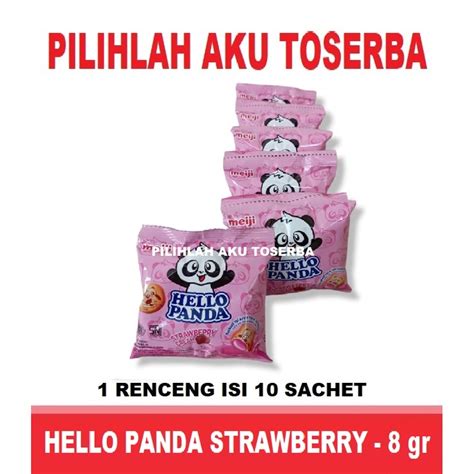 Jual Meiji Hello Panda Biscuit Strawberry Renceng Harga Renceng