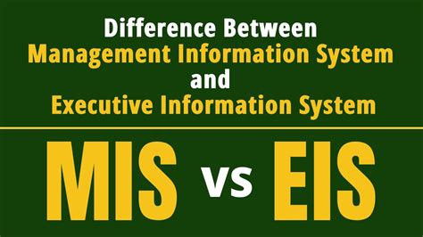 Management Information System Difference Between Mis And Eis Mis Vs