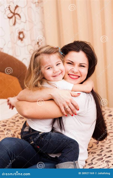 Mother And Daughter Have Fun At Home Stock Image Image Of Girls