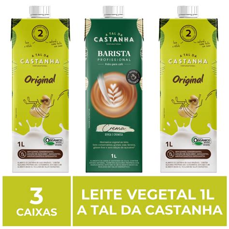 3 Caixas De 1l De Leite Vegetal A Tal Da Castanha No Shoptime