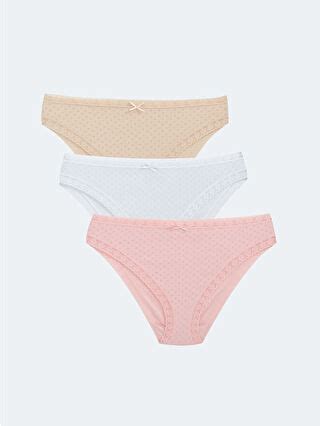 LCW DREAM Pembe Düz Bikini Külot 3 lü Paket S4BH94Z8 QX8 LCW