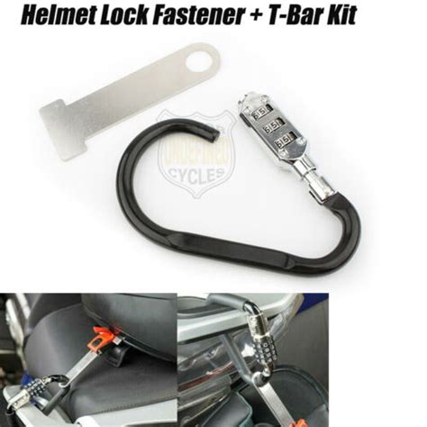 For Harley Motorcycle Helmet Lock Buckle Anti Theft Fastener T Bar Kit