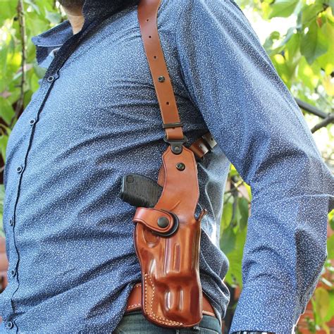 Premium Leather Vertical Shoulder Holster System With Double Speed