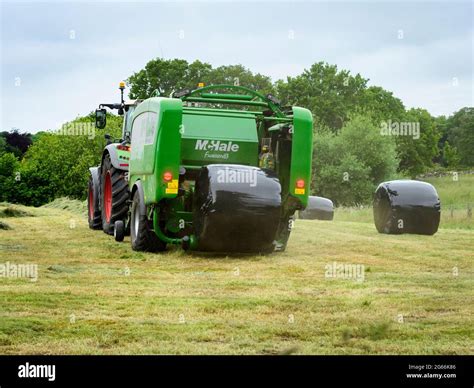 Big Rolled Cylindrical Bales Of Dried Grass Hi Res Stock Photography