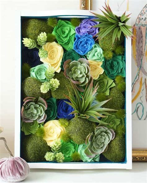 Easy Colorful Faux Succulent Wall Art With Dollar Store Supplies