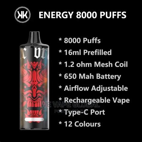 KK ENERGY 8 000 PUFFS 50mg DISPOSABLE VAPE Vape UAE Vape 41 OFF