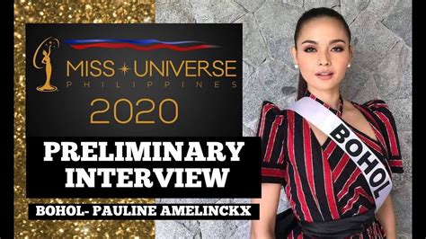 Miss Universe Philippines 2020 Preliminary Interview Bohol Pauline Amelinckx Youtube