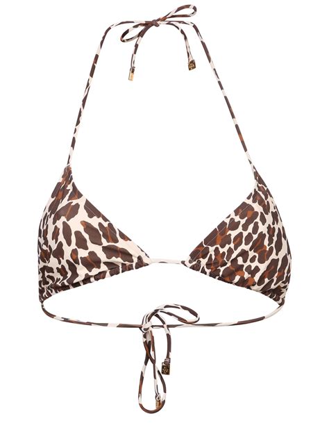 Tory Burch Leopard Printed String Bikini Top Vault