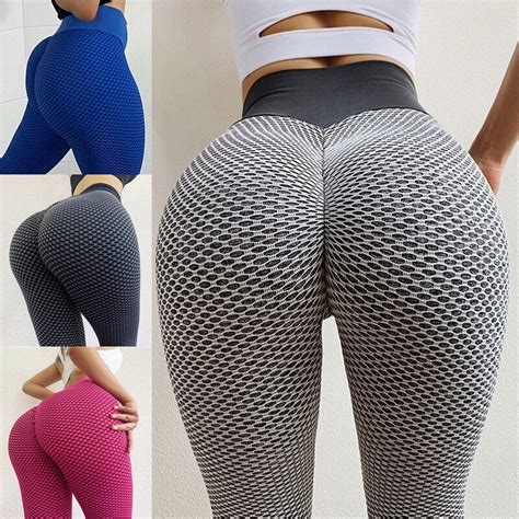 Damen Sport Leggings Po Push Up Anti Cellulite Yogahosen Tik Tok Booty