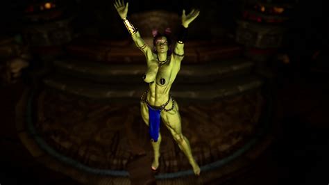 Muscular Feral Orc Queen In Bikini Armor Dancing And Flexing Her Biceps