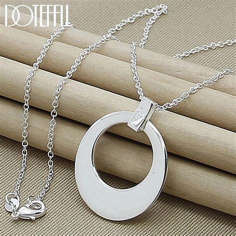 DOTEFFIL 925 Sterling Silver Sickle Pendant Necklace 16 30 Inch Chain