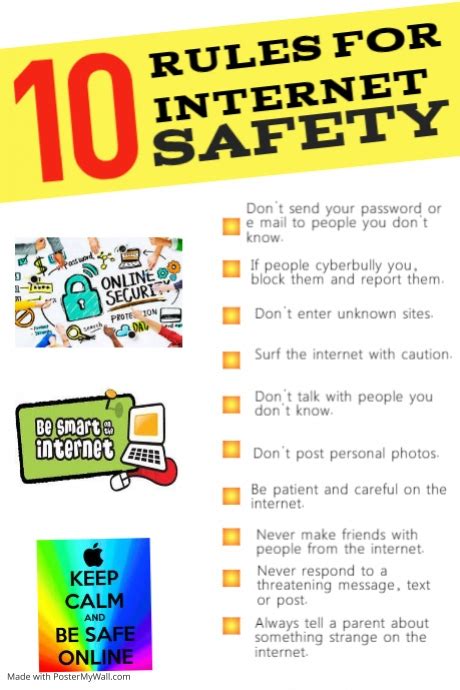 10 Rules For Internet Safety Postermywall