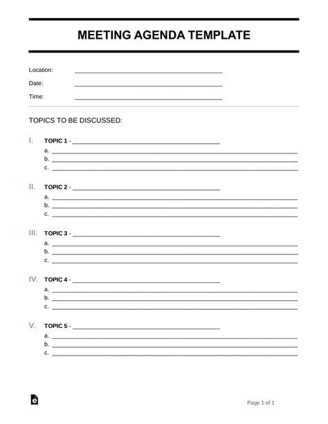 Free Meeting Agenda Templates PDF Word EForms 4860 Hot Sex Picture