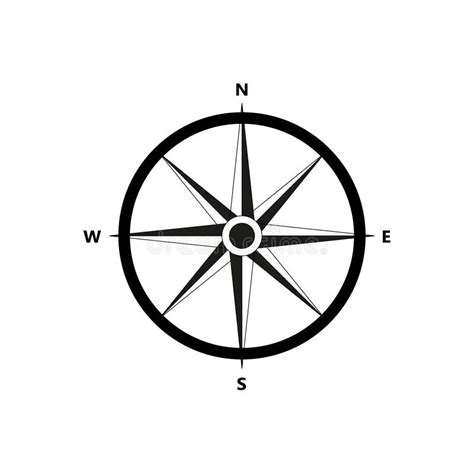 Vector Compass Flat Icon With With North South East And West