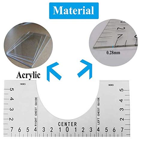 yidexin Outil d alignement de t shirt de 10 2 cm Guide de règle de t