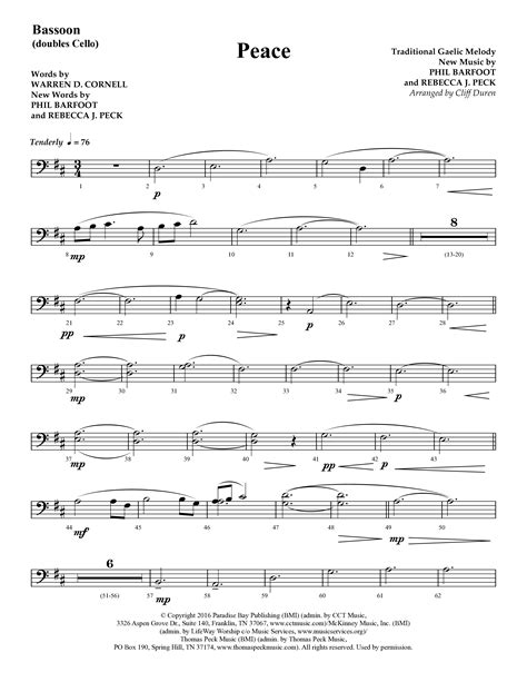 Peace Choral Anthem Satb Bassoon Sheet Music Pdf Lifeway Choral