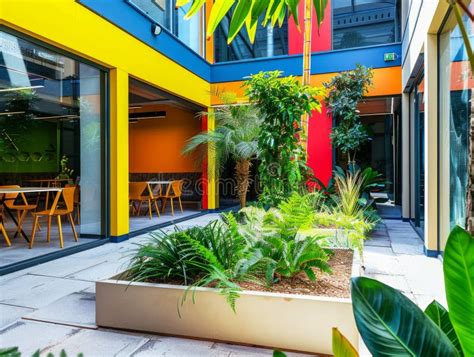 Vibrant Courtyard Oasis Transforming Into A Productive Office