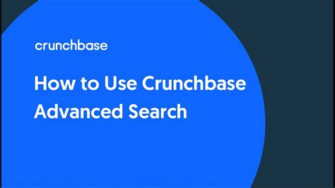 How To Use Crunchbase Advanced Search YouTube