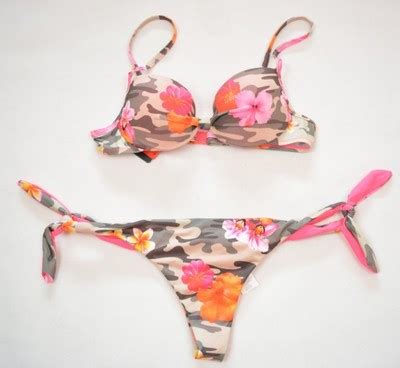 TEZENIS strój kąpielowy bikini moro kwiaty 70 S M 6470872361 oficjalne archiwum Allegro