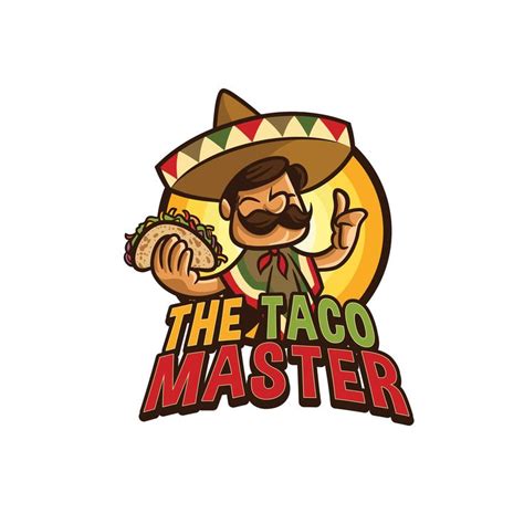 Mexican Taco Mascot Logo Design Food Restaurant Character Logo Cartoon