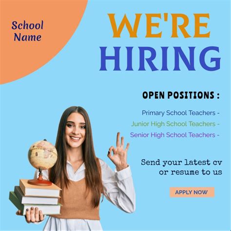 Job Vacancies For Teachers In High School Template Postermywall