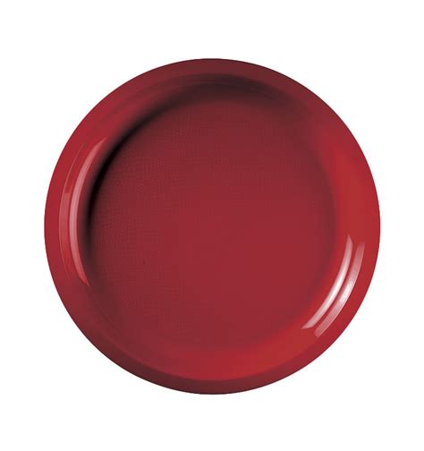 Assiette Dure Réutilisable Rouge PP Ø29cm 300 Utés