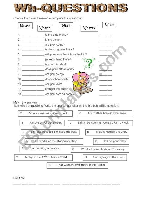 Wh Questions Worksheets Esl Worksheets Games4esl Be6