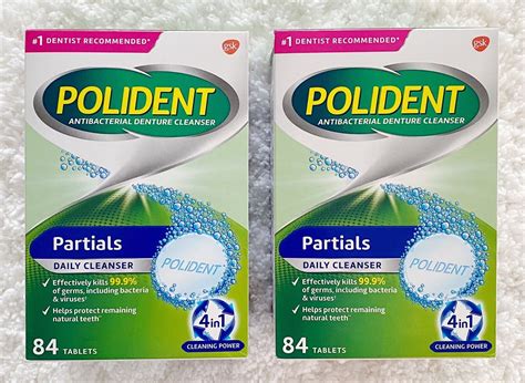 Polident Partials Daily Cleanser 84 Tablets Dentures Triple Mint 2026