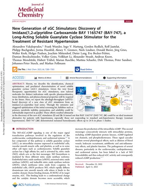 PDF New Generation Of SGC Stimulators Discovery Of Imidazo 1 2 A