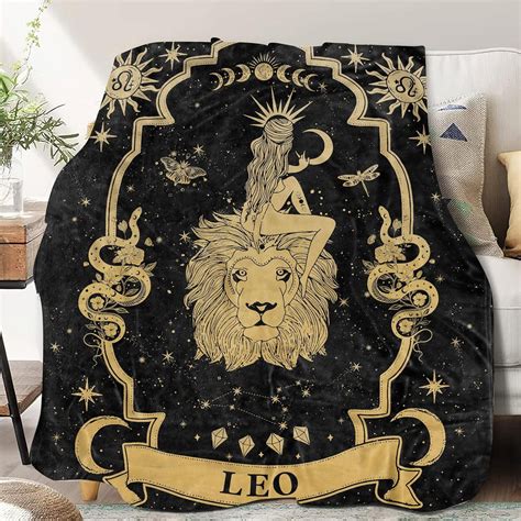Leo Gifts, Leo Zodiac Blanket 60"X50", Leo Zodiac Gifts for Women Moon