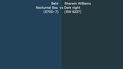 Behr Nocturnal Sea D Vs Sherwin Williams Dark Night Sw