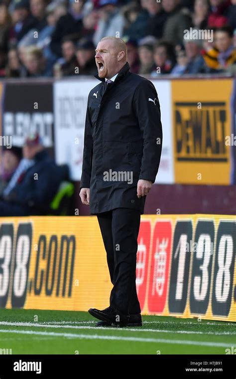 Burnley manager Sean Dyche shouts on the touchline during the Premier ...