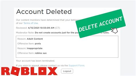 How To Delete Your Roblox Account Working Youtube