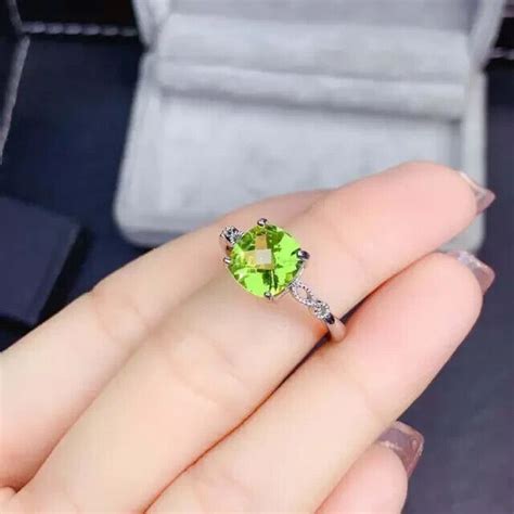 Ct Cushion Cut Lab Created Peridot Women S Ring K White Gold