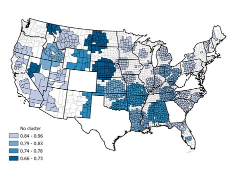 Spatial structure of COVID-19 vaccine coverage in the US. The map ...