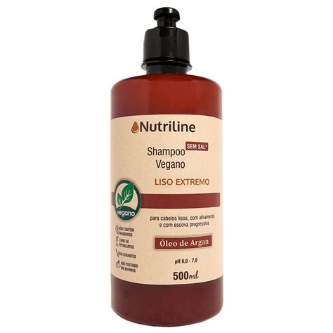 Shampoo Sem Sal Vegano Óleo De Argan 500ml Nutriline Coprobel