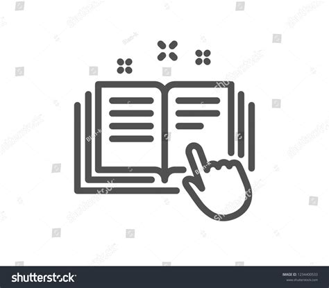 Technical Documentation Line Icon Instruction Sign Stock Illustration