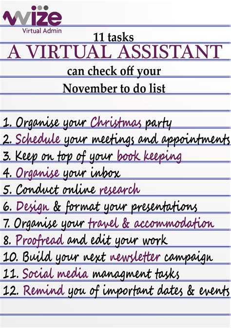 11 Tasks A Virtual Assistant Can Check Off Your November To Do List