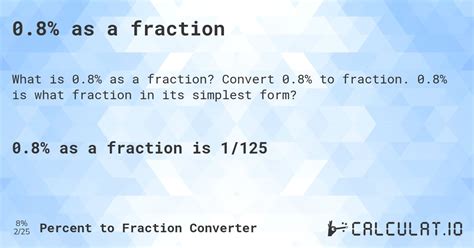 0.8% as a fraction - Calculatio