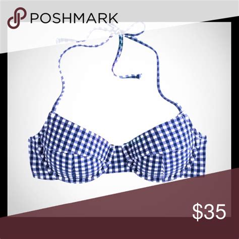 GINGHAM SEERSUCKER DEMI UNDERWIRE HALTER BIKINI Bikinis Halter