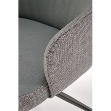 Chaise Contemporaine En Tissu Et Co Cuir Gris Pivotante Berry