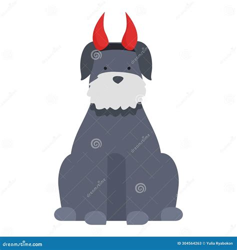 Cute Dog Devil Costume Icon Cartoon Vector Party Pet Stock Vector