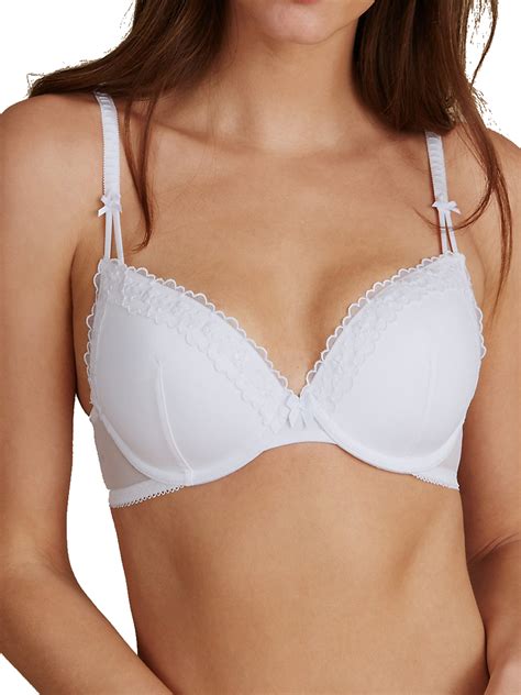 Marks And Spencer Mand5 White Embroidered Padded Plunge Bra Size 34 To 42 B C D Dd E F